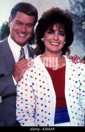 DALLAS [TV] LARRY HAGMAN comme 'JR' EWING, LINDA GRAY que Sue Ellen Banque D'Images