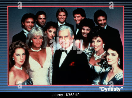 DYNASTY L-R, PAMELA BELLWOOD COMME CLAUDIA BLAISDEL, JOHN JAMES COMME JEFF COLBY, LINDA EVANS COMME KRYSTLE CARRINGTON, MICHAEL NADER COMME DEXTER DEX, comme Pamela Sue Martin FALLON , JACK COLEMAN COMME STEVEN CARRINGTON (2ème acteur pour jouer le rôle), JOHN FORSYTHE COMME BLAKE CARRINGTON, GORDON THOMSON COMME ADAM CARRINGTON, ?, JOAN COLLINS COMME ALEXIS COLBY, ?, ? Banque D'Images