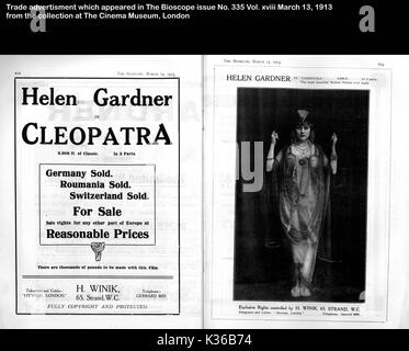 SOURCE PUBLICITÉ COMMERCIALE LE BIOSCOPE QUESTION NO 335 VOL XVIII 13 MARS 1913 COLLECTION LE MUSÉE DU CINÉMA LONDRES Banque D'Images