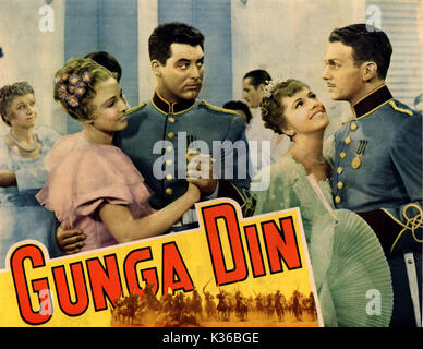 GUNGA DIN L-R, Cary Grant, JOAN FONTAINE, Douglas Fairbanks Jr Banque D'Images