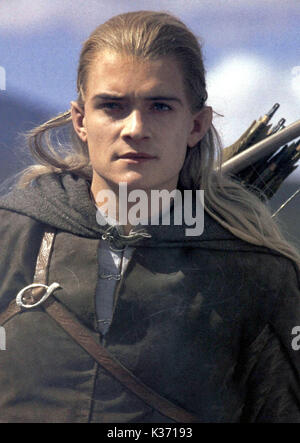 LE SEIGNEUR DES ANNEAUX : LES DEUX TOURS ORLANDO FLEURISSENT COMME LEGOLAS date : 2002 Banque D'Images