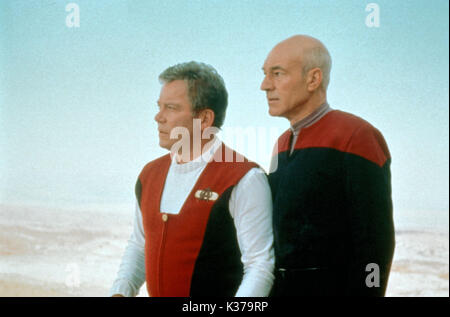 STAR TREK GÉNÉRATIONS PATRICK STEWART ET WILLIAM SHATNER A PARAMOUNT PHOTO Date : 1994 Banque D'Images