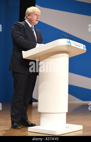 La photo doit être crédité ©Presse Alpha 079965 02/10/2016 Conférence du parti conservateur, Boris Johnson, 2016 à l'ICC Birmingham Banque D'Images