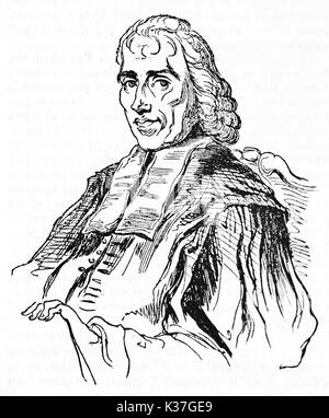 Moitié du corps, portrait de Robert Joseph Pothier (1699-1772), juriste français. Vieille Illustration d'auteur non identifié publié le magasin pittoresque Paris 1834 Banque D'Images