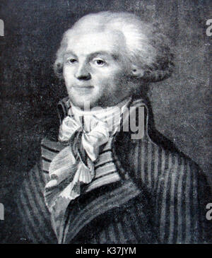 Révolution française 1789 - Un portrait de Maximilien François Marie Isidore Robespierre (Maximilien Robespierre) Banque D'Images