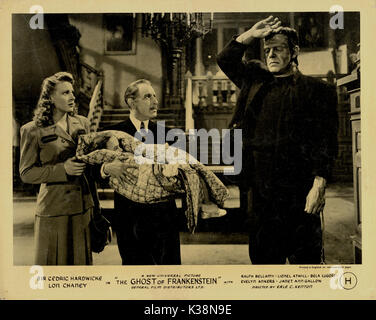 GHOST OF FRANKENSTEIN EVELYN ANKERS, Sir Cedric Hardwicke, JANET ANN GALLOW, Lon Chaney JR. Banque D'Images