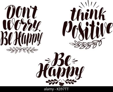 Expression positive, la calligraphie. Lettres manuscrites vector illustration Illustration de Vecteur