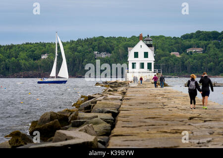 Rockland Breakwater Lighthouse, Rockland, USA Banque D'Images