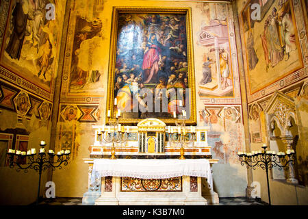 Fresques de la capella bardi, dans l'église Santa Maria Novella à Florence Italie Banque D'Images