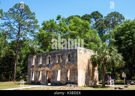 Géorgie,Jekyll Island,barrière île,site historique,Horton House,tabby bâtiment ruin, visiteurs voyage visite touristique sites touristiques Banque D'Images