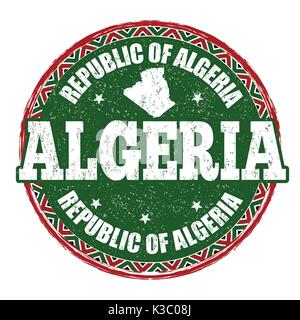 L'Algérie grunge tampons sur fond blanc, vector illustration Illustration de Vecteur