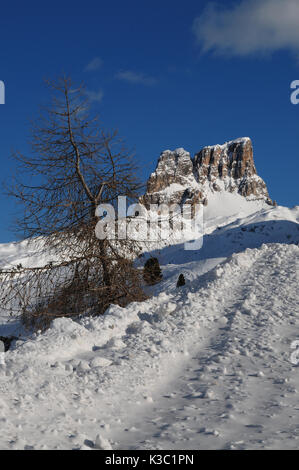 Monte averau en hiver, la plus haute montagne de l'nuvolau groupe dans les dolomites, situé dans la province de Belluno, Veneto, Italie du nord Banque D'Images