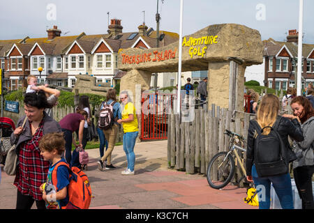 Treasure Island Adventure golf entrée Eastbourne, East Sussex, UK Banque D'Images