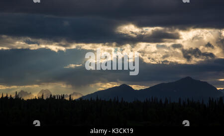 Outlook de l'Alaska, Denali Nationalpark, Talkeetna, vue Denali Sud, Alaska, USA Banque D'Images