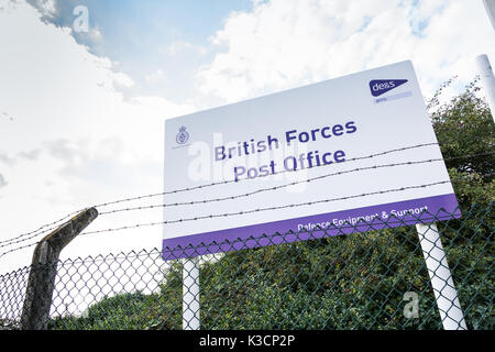 Les Forces britanniques Post Office (BFPO), RAF Northolt, South Ruislip, London, Londres, Royaume-Uni. Banque D'Images