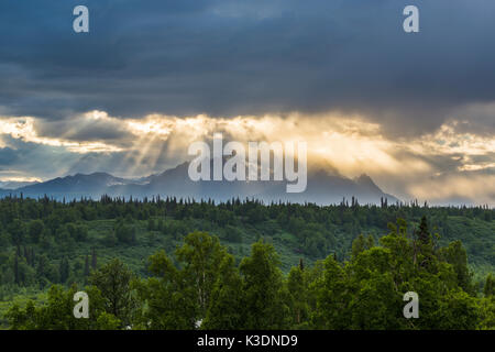 Outlook de l'Alaska, Denali Nationalpark, Talkeetna, vue Denali Sud, Alaska, USA Banque D'Images