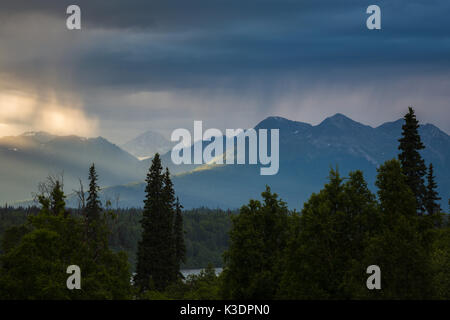 Outlook de l'Alaska, Denali Nationalpark, Talkeetna, vue Denali Sud, Alaska, USA Banque D'Images