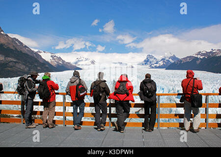 Perito Moreno Glacier National Park, Los Glaciares, lookout, touristiques, Banque D'Images