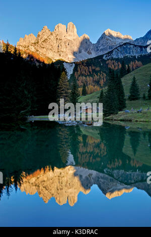 L'Autriche, la Styrie, le massif du Dachstein, ALP, lac, Pays de Salzbourg, Bischofsmütze Banque D'Images