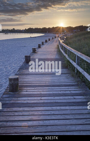 Promenade sur la plage, Pelzerhaken, Neustadt in Holstein, de la mer Baltique, Ostholstein, Schleswig - Holstein, Allemagne, Banque D'Images