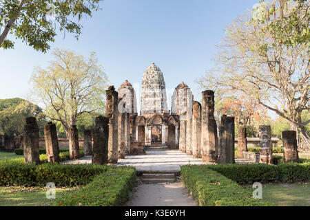 Wat Si Sawai, Parc historique de Sukhothaï, Sukhothai, Thaïlande Banque D'Images