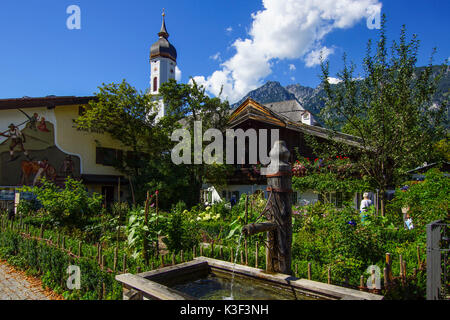 Polznkasparhaus sur l'Mohrenplatz à Garmisch-Partenkirchen, district de Werdenfels, Garmisch, Berlin, Allemagne Banque D'Images
