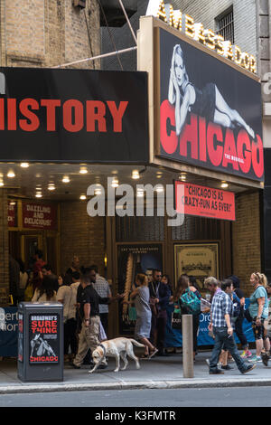 'Chicago' Ambassadeur théâtre Marquee, Times Square, New York, USA Banque D'Images