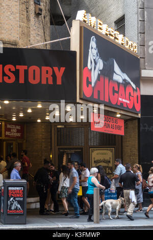 'Chicago' Ambassadeur théâtre Marquee, Times Square, New York, USA Banque D'Images