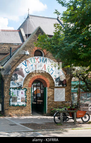 Entrée de Vauxhall City Farm dans le sud de Londres Banque D'Images