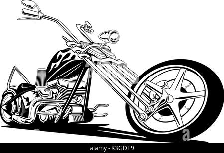 American chopper custom motorcycle Illustration de Vecteur