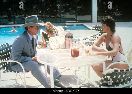 DALLAS LARRY HAGMAN que JR Ewing, OMRI KATZ comme John Ross Ewing, LINDA GRAY que Sue Ellen Ewing Banque D'Images