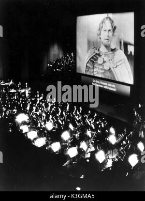 Projection d'Alexander Nevsky au Royal Festival Hall en 1989 Banque D'Images