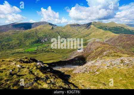 L'Nantle Ridge, Snowdonia, vu de Moel Lefn au sud. Snowdonia, le Nord du Pays de Galles, Royaume-Uni Banque D'Images