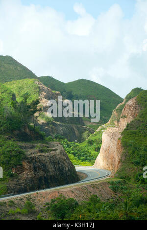 La péninsule de Samana, République dominicaine, boulevard Turistico del Atlantico sur la côte nord entre Las Terrenas et l'aéroport de Samana Banque D'Images