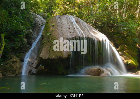 La péninsule de Samana, République dominicaine, cuillère à soupe de Limon, cascade somersault Palmarito Banque D'Images