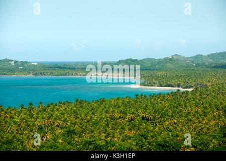 La péninsule de Samana, République Dominicaine, Las Terrenas, vue de l'affût au boulevard Turistico del Atlantico sur la côte nord à proximité Las Terrenas Banque D'Images