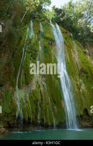 La péninsule de Samana, République dominicaine, cascade cuillerée Limon Banque D'Images