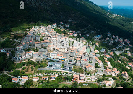 Novale, Corse, l'île, centre photo aérienne, Costa Verde, France Banque D'Images