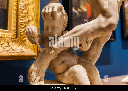 L'Angleterre, Londres, Kensington, Victoria et Albert Museum aka V&A, sculpture de marbre du mourir Achilles par Christophe Veyrier date 1683 Banque D'Images