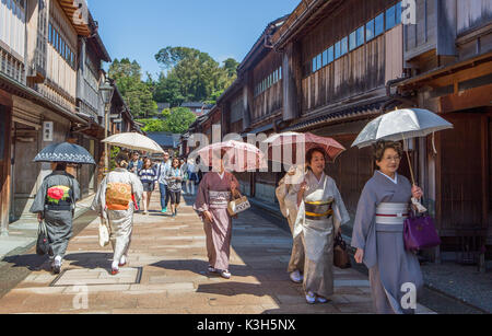 Le Japon, la ville de Kanazawa, vieille ville de Kanazawa, Higashichaya Street Banque D'Images