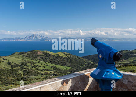 L'Espagne, du détroit de Gibraltar, point le plus proche entre l'Europe et l'Afrique, la province de Cádiz, Détroit Mirador Banque D'Images