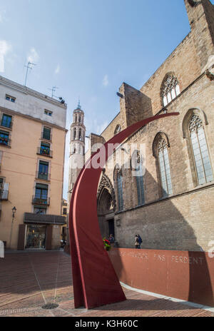 L'Espagne, la Catalogne, la ville de Barcelone, Santa Maria del Mararea, vieille ville de Barcelone, de les Moreres Des Bous, 129, Memorial Banque D'Images