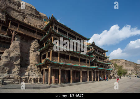 Chine, Province du Shanxi, près de la ville de Datong, les grottes de Yungang (W.H.) Banque D'Images