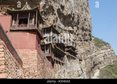 Chine, Province du Shanxi, près de la ville de Hunyuan, Mt. Hengshan, The Hanging Temple (Temple) Xuanhong Banque D'Images