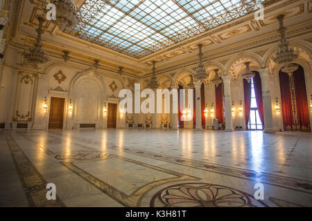 Ville de Bucarest, Palais du Parlement, de l'intérieur, salle vide, Banque D'Images