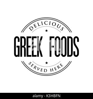 Aliments grec vintage stamp Illustration de Vecteur