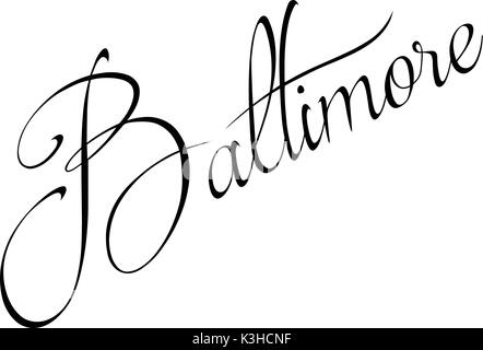 Baltimore signe texte illustration sur fond blanc Illustration de Vecteur