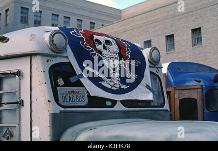 Fans de Grateful Dead, Dead Heads, bus, stationné à San Francisco pour un concert, en Californie, 1985 Banque D'Images