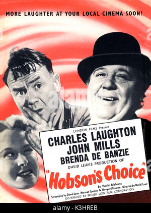 HOBSON'S CHOICE [1954] La Grande-bretagne de gauche - BRENDA DE BANZIE, JOHN MILLS, Charles Laughton HOBSON'S CHOICE Banque D'Images