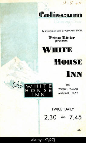 Auberge du Cheval Blanc AUBERGE DU CHEVAL BLANC PROGRAMME THÉÂTRE PROGRAMME DE THÉÂTRE, London Coliseum, Charing Cross Road, 1940 Banque D'Images